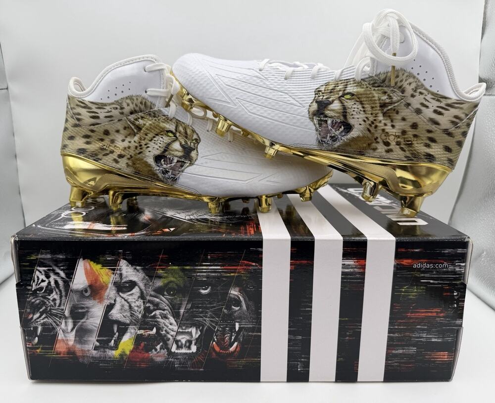 ADIDAS Adizero 5-Star 5.0 Uncaged Mens Size 8.5 Football Cleats Cheetah AQ7817